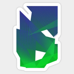 Blue green Geometric futuristic pattern Sticker